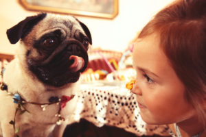 Kids Party, girl with dog Kids Party, girl with dog